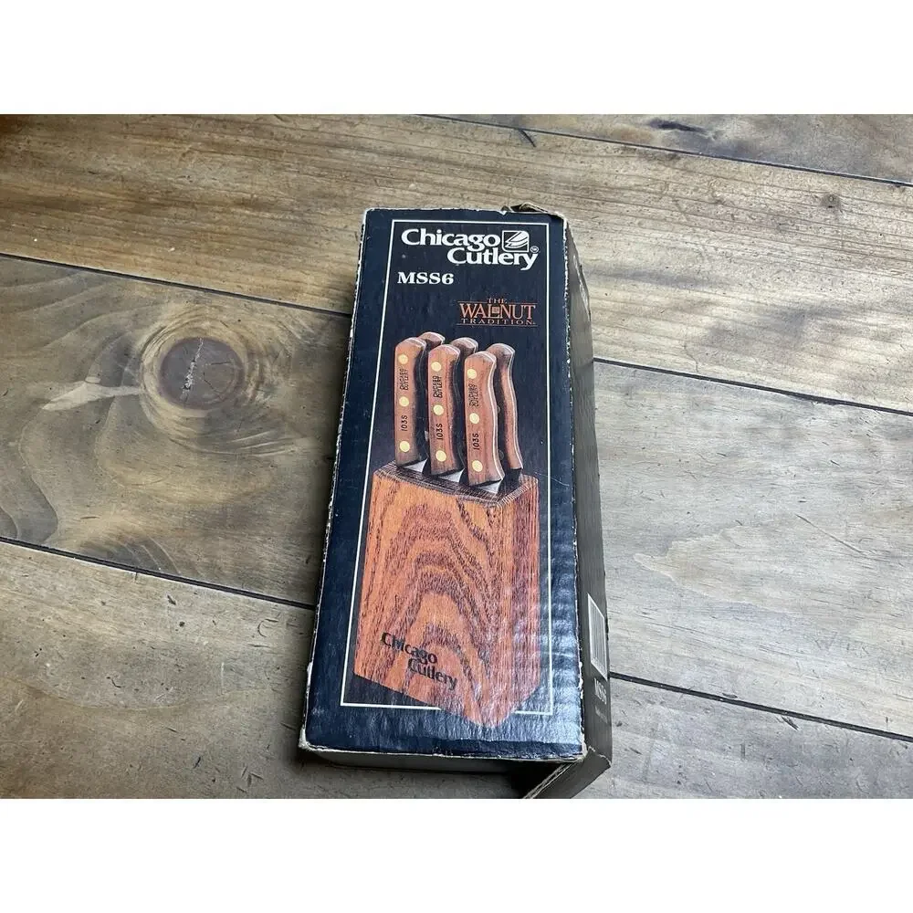 Chicago Cutlery Set of Six 103s Steak Knives w/ Block MSS6 4